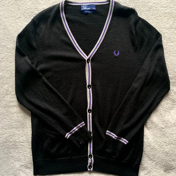 Fred Perry Merino Wool Cardigan Sweater. Medium. - Picture 2 of 11